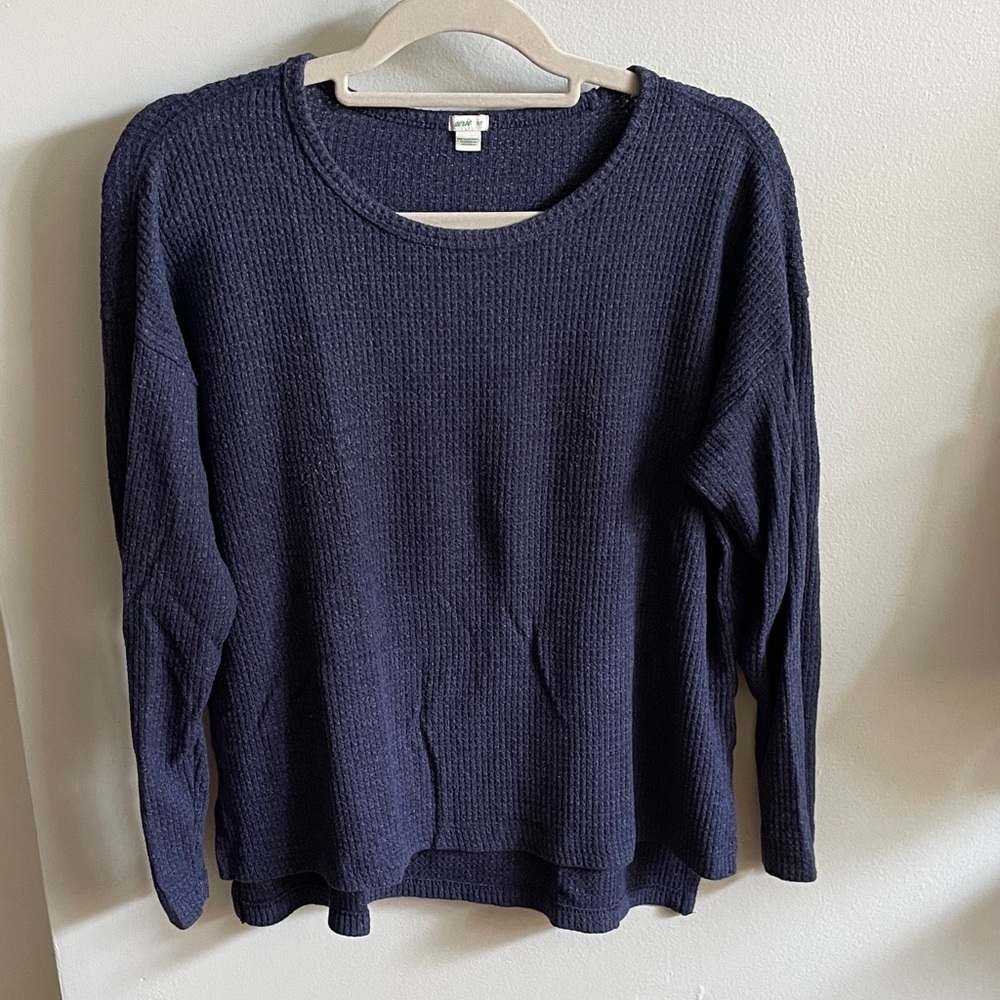 Aerie Deep Blue Crew Neck Sweater